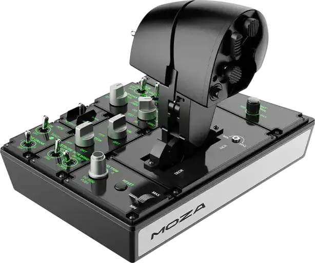 Manetă de accelerație MOZA MTP pentru PC Windows, Encoder Magnetic 15-bit, Joystick Hall-effect, 27 Taste Programabile, Grip din Aluminiu, Negru