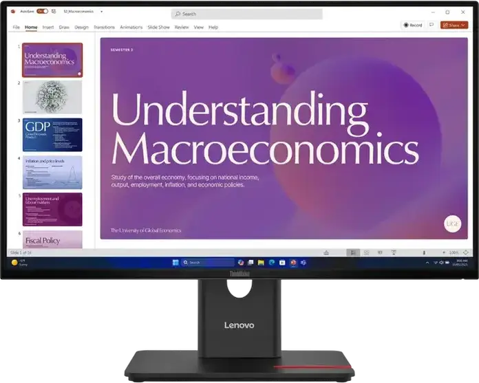 Monitor Lenovo ThinkVision T24d-40 64B9 23.8" FHD IPS, 1920x1080, 120Hz, USB-C PD 100W, Ethernet RJ-45, Suport Reglabil pe Înălțime, Eclipse Black