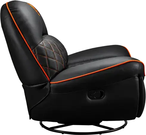 Cougar Overlord CGR-OVL-ORB Gaming Swivel Recliner Rocker Sofa, PU Leather and PVC, 160° Recline, 150kg Max Load, Black and Orange