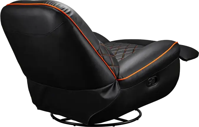 Cougar Overlord CGR-OVL-ORB Gaming Swivel Recliner Rocker Sofa, PU Leather and PVC, 160° Recline, 150kg Max Load, Black and Orange