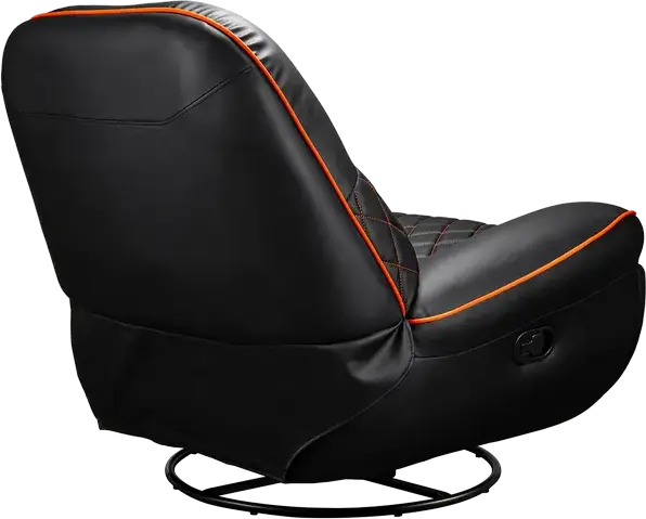 Cougar Overlord CGR-OVL-ORB Gaming Swivel Recliner Rocker Sofa, PU Leather and PVC, 160° Recline, 150kg Max Load, Black and Orange
