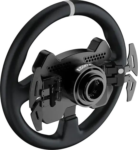 MOZA CS V2P Gaming Steering Wheel, 330mm Microfiber Leather Rim, Aviation Aluminum Alloy, Magnetic Shifters, RGB RPM LEDs, for MOZA R3 R5 R9 V2/V3 R12 V2 R16 V2 R21 V2 R21 Ultra R25 Ultra