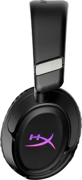 Беспроводная игровая гарнитура HyperX Cloud Flight 2 - Черный, динамики 50 мм, Bluetooth 5.3 и 2.4 ГГц, амбушюры с эффектом памяти, съемный микрофон, RGB, до 150 ч работы, PC PS5 PS4 Switch Mac Mobile