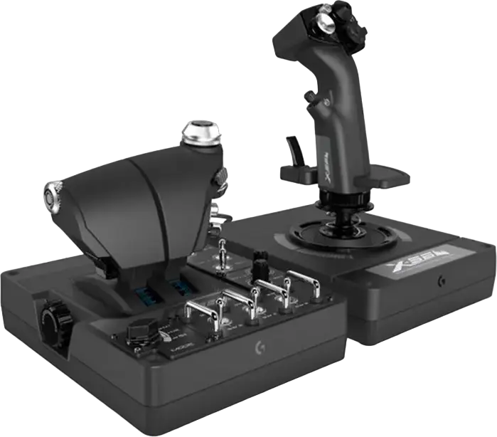 Logitech G X56 HOTAS Flight Control System, Joystick and Throttle, 189 Programmable Controls, Hall Effect Sensors, RGB Backlit, USB Connection for Windows
