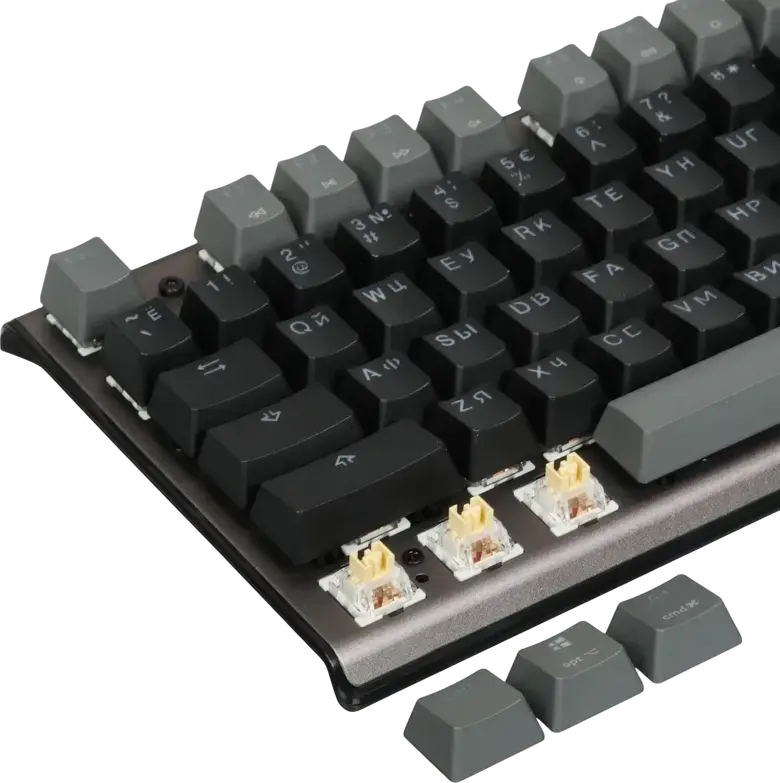 Механическая клавиатура A4Tech Fstyler FS100, линейные переключатели Hot-Swap, RGB подсветка, алюминиевый корпус, N-Key Rollover, проводная USB, черный
