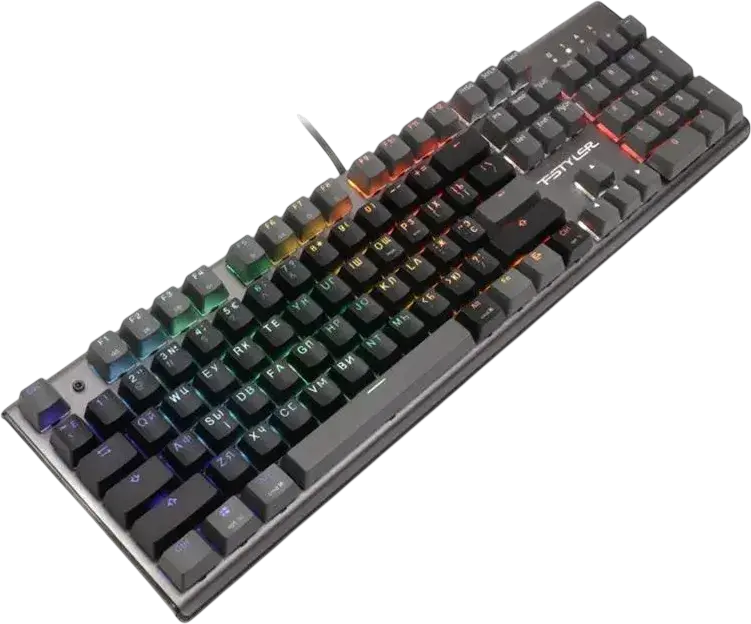 Механическая клавиатура A4Tech Fstyler FS100, линейные переключатели Hot-Swap, RGB подсветка, алюминиевый корпус, N-Key Rollover, проводная USB, черный