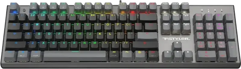 Механическая клавиатура A4Tech Fstyler FS100, линейные переключатели Hot-Swap, RGB подсветка, алюминиевый корпус, N-Key Rollover, проводная USB, черный