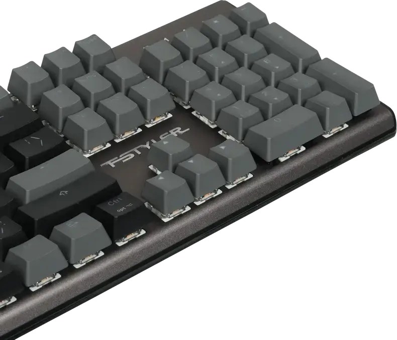 Механическая клавиатура A4Tech Fstyler FS100, линейные переключатели Hot-Swap, RGB подсветка, алюминиевый корпус, N-Key Rollover, проводная USB, черный