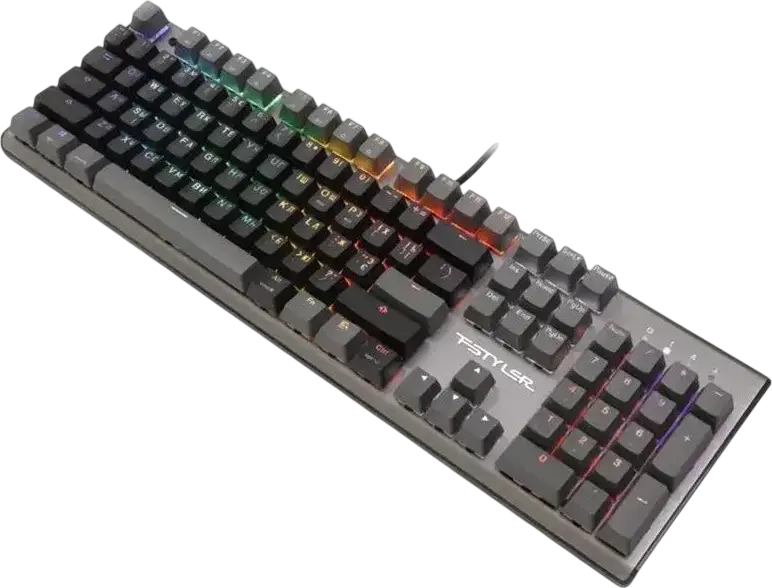 Механическая клавиатура A4Tech Fstyler FS100, линейные переключатели Hot-Swap, RGB подсветка, алюминиевый корпус, N-Key Rollover, проводная USB, черный