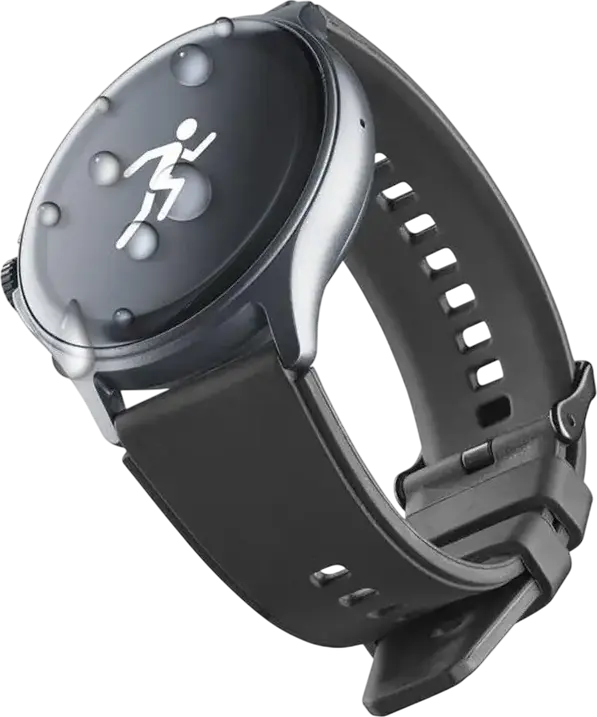 Smartwatch Cellularline Watch Ion Pro, Ecran Rotund TFT 1.38", Bluetooth Call și Notificări, Puls, SpO2, Tensiune Arterială, GPS, IP67, Culoare: Negru