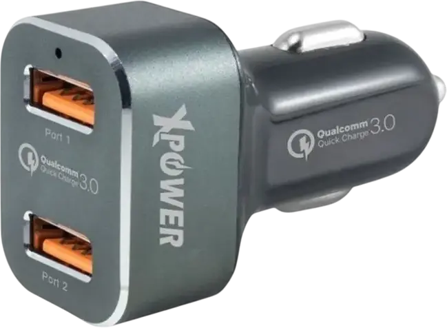 Incărcător auto Xpower  2.1A, 2USB + Micro USB Cable, Negru