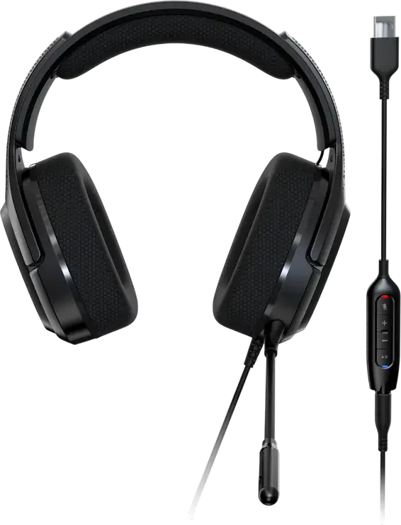Casca Gaming Acer Predator Galea 365 PHW210, Sunet Surround 7.1, Difuzoare Neodimium 50mm, Conexiune Jack 3.5mm și USB, Microfon și Controler Detasabile, Over-Ear, Negru