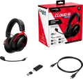 Casca Gaming HyperX Cloud III S Wireless, Wireless și Bluetooth, Drivere Dinamice 53mm, Conectivitate 2.4GHz și Bluetooth 5.3, Baterie până la 200h, Pernițe Memory Foam, PC PS5 Mac Switch