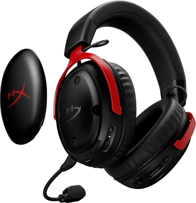 Casca Gaming HyperX Cloud III S Wireless, Wireless și Bluetooth, Drivere Dinamice 53mm, Conectivitate 2.4GHz și Bluetooth 5.3, Baterie până la 200h, Pernițe Memory Foam, PC PS5 Mac Switch