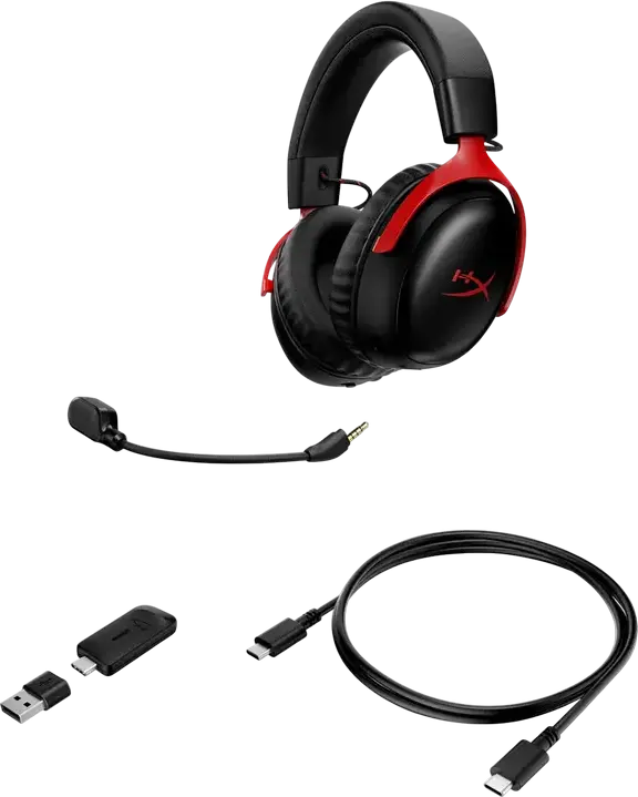 Casca Gaming HyperX Cloud III S Wireless, Wireless și Bluetooth, Drivere Dinamice 53mm, Conectivitate 2.4GHz și Bluetooth 5.3, Baterie până la 200h, Pernițe Memory Foam, PC PS5 Mac Switch