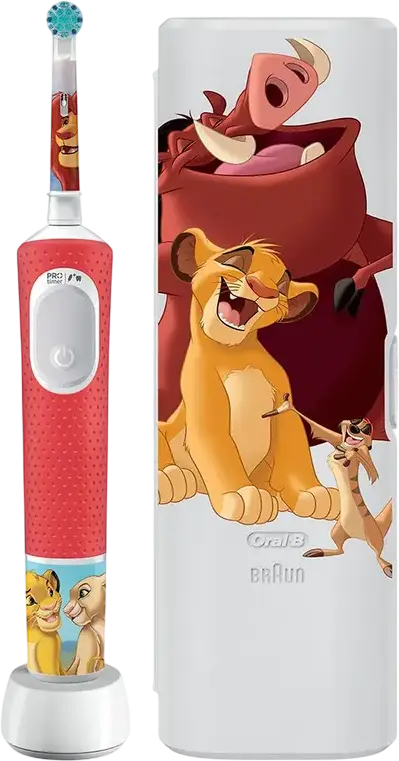 Periuță de dinți electrică Braun Pro Kids Lion King Special Edition, Roșu | Alb