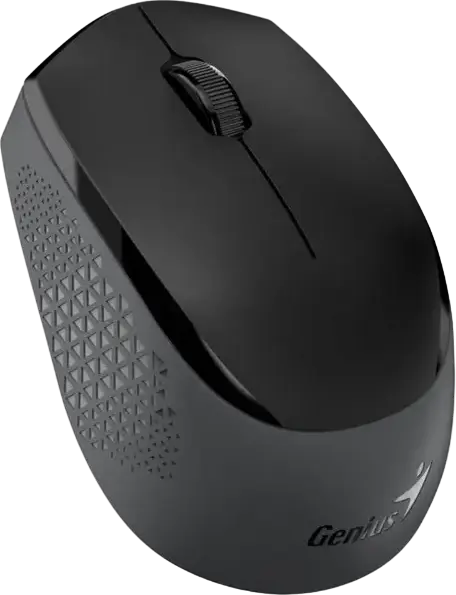 Genius NX-8000S BT Wireless Silent Mouse, Black, Dual Mode Bluetooth 5.3 & 2.4GHz Wireless RF, 1200 DPI Optical Sensor, Multi-Device Support, Ergonomic Ambidextrous Design