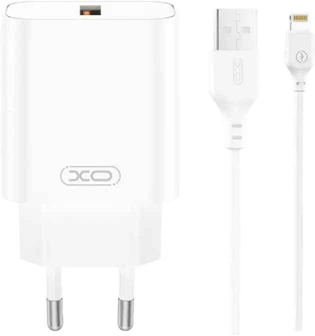 Încărcător XO CE33 + Lightning, 18W, Alb