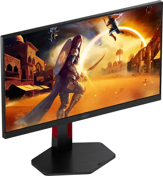AOC 24G4ZR 23.8" Fast IPS Gaming Monitor, Full HD 1920x1080, 240Hz (260Hz OC), 0.3ms MPRT, HDR10, G-SYNC Compatible, Height Adjustable Stand, Black/Red