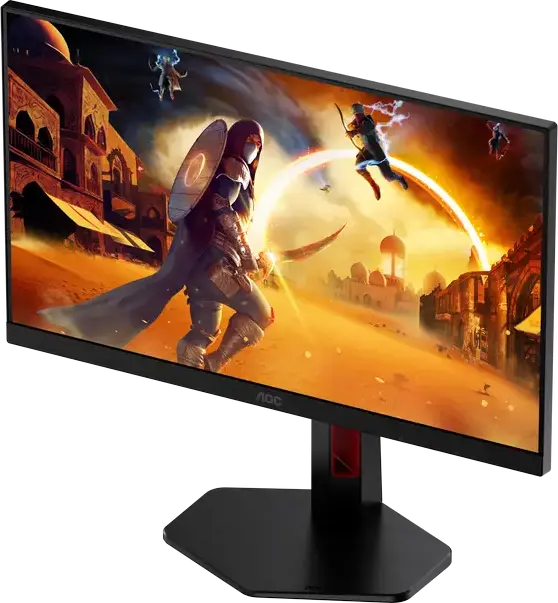 AOC 24G4ZR 23.8" Fast IPS Gaming Monitor, Full HD 1920x1080, 240Hz (260Hz OC), 0.3ms MPRT, HDR10, G-SYNC Compatible, Height Adjustable Stand, Black/Red