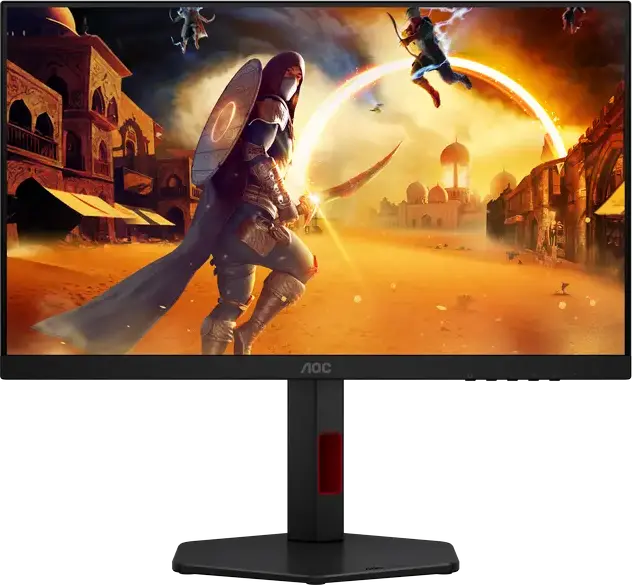 AOC 24G4ZR 23.8" Fast IPS Gaming Monitor, Full HD 1920x1080, 240Hz (260Hz OC), 0.3ms MPRT, HDR10, G-SYNC Compatible, Height Adjustable Stand, Black/Red