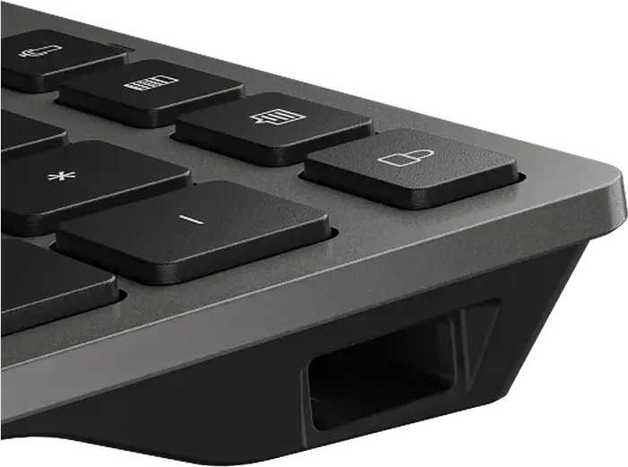 HP 725 Multi-Device Rechargeable Wireless Membrane Keyboard, Bluetooth & 2.4 GHz, USB Type-C Fast Charge Supercapacitor, Microsoft Copilot Key, Black
