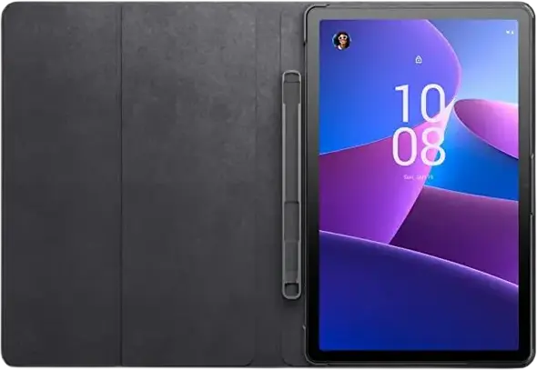 Lenovo Tab M10 Plus 3rd Gen Folio Case ZG38C03903, Grey, 10.6 inch Protective Cover with Stylus Pen Pouch and Magnetic Stand Mode, Textured Finish