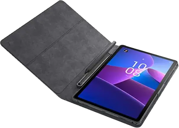 Lenovo Tab M10 Plus 3rd Gen Folio Case ZG38C03903, Grey, 10.6 inch Protective Cover with Stylus Pen Pouch and Magnetic Stand Mode, Textured Finish