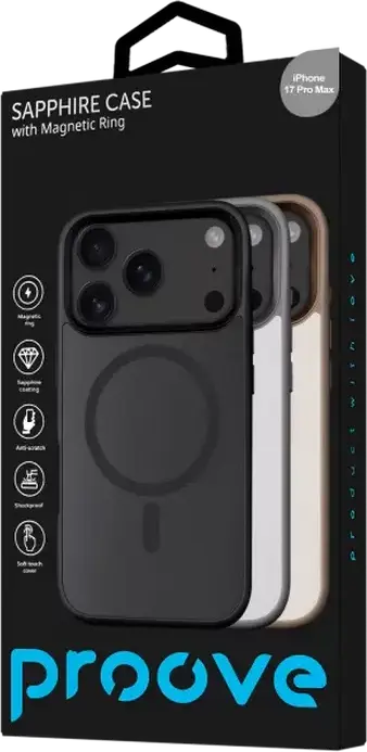 Husă Proove Sapphire with MagSafe pentru Apple iPhone 17 Pro Max, Natural Titanium