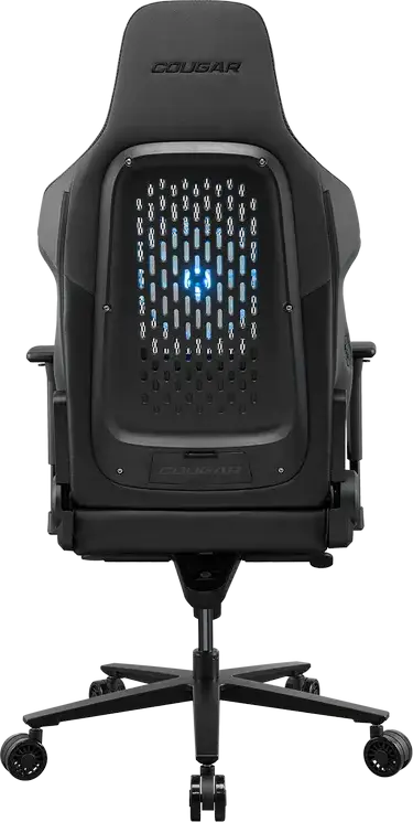 Cougar NxSys AERO Gaming Chair CGR-ARP-BLB, Breathable Mesh & PVC Leather, 200mm RGB Integrated Fan, 3D Armrests, Magnetic Memory Cushion, Black