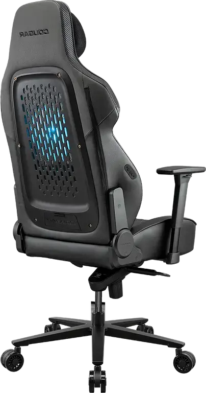 Cougar NxSys AERO Gaming Chair CGR-ARP-BLB, Breathable Mesh & PVC Leather, 200mm RGB Integrated Fan, 3D Armrests, Magnetic Memory Cushion, Black