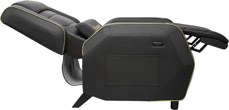 Cougar Ranger Pro Royal Gaming Sofa CGR-RGP-GLB, PVC Leather, Steel Frame, 160kg Capacity, Foldable Footrest, Swivel Table, USB Type-C, Black Gold