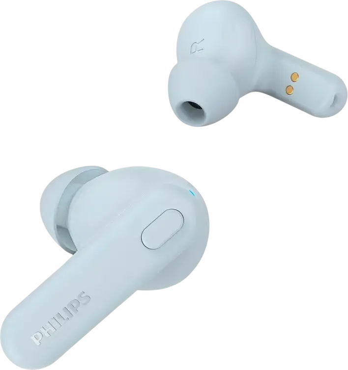 Casca Philips TAT1138 True Wireless TWS, Drivere 13mm, Microfon AI pentru Apeluri Clare, Rezistenta la Apa IPX4, Autonomie Totala 15h, Albastru Deschis