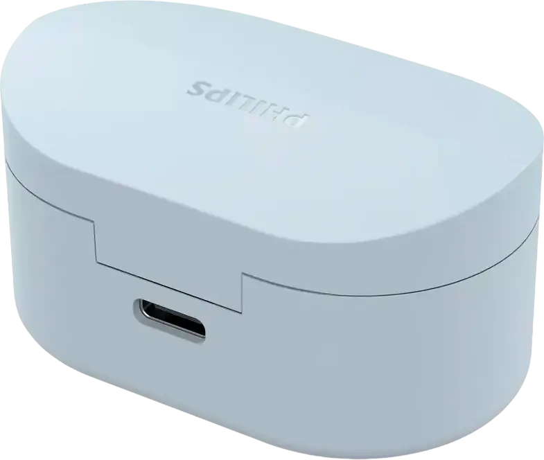 Casca Philips TAT1138 True Wireless TWS, Drivere 13mm, Microfon AI pentru Apeluri Clare, Rezistenta la Apa IPX4, Autonomie Totala 15h, Albastru Deschis