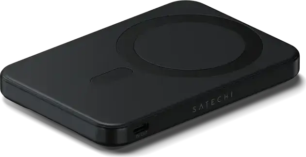 Satechi OntheGo Qi2 Magnetic Power Bank 5K with Stand ST-B5Q2SK, 5000mAh Battery, 15W Wireless & 20W USB-C Charging, Aluminum Frame, Black