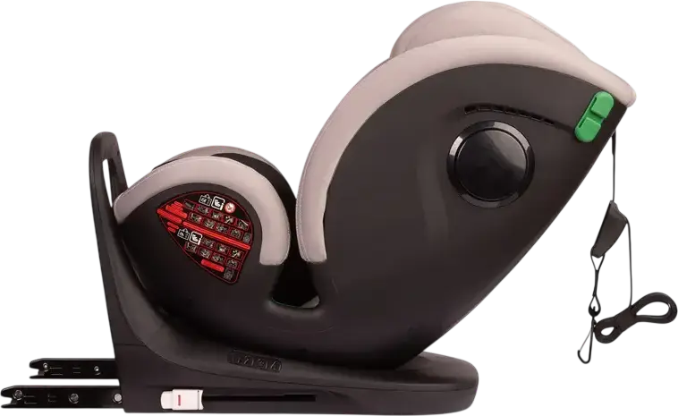 Caretero Securo 360 Rotating Car Seat, i-Size ECE R129/02, ISOFIX & Top Tether, 0-36 kg, 40-150 cm, SIP Side Impact Protection, Memory Foam, Light Grey