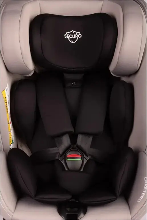 Caretero Securo 360 Rotating Car Seat, i-Size ECE R129/02, ISOFIX & Top Tether, 0-36 kg, 40-150 cm, SIP Side Impact Protection, Memory Foam, Light Grey