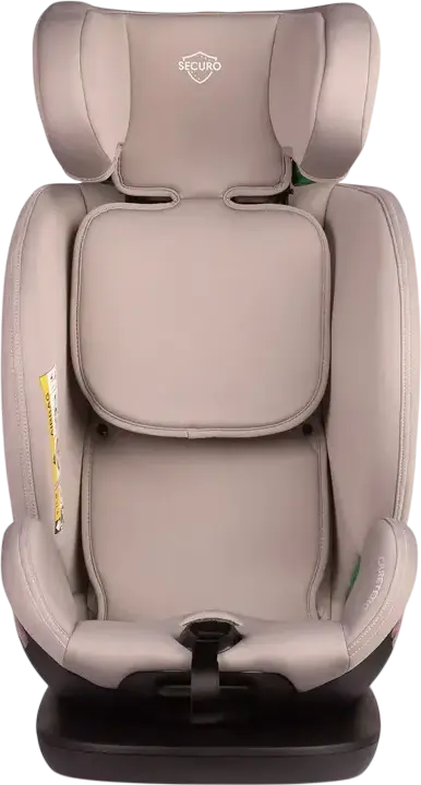 Caretero Securo 360 Rotating Car Seat, i-Size ECE R129/02, ISOFIX & Top Tether, 0-36 kg, 40-150 cm, SIP Side Impact Protection, Memory Foam, Light Grey
