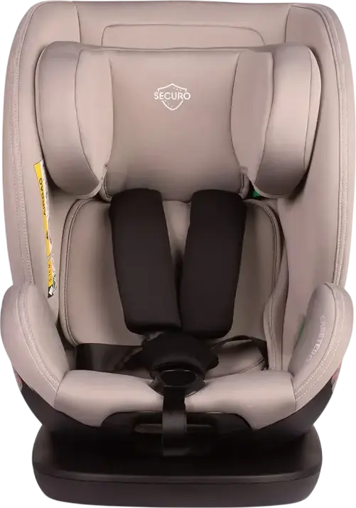 Caretero Securo 360 Rotating Car Seat, i-Size ECE R129/02, ISOFIX & Top Tether, 0-36 kg, 40-150 cm, SIP Side Impact Protection, Memory Foam, Light Grey