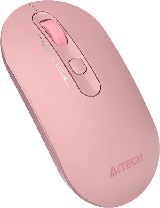 Mouse Wireless A4Tech F-Styler FG20, Roz, 2.4 GHz Receptor USB RF, Rezolutie Ajustabila 1200/1600/2000 DPI, Roata de Defilare 4-Way, 8 Gesturi Hotkey, Design Simetric