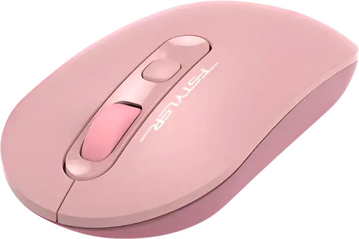 Mouse Wireless A4Tech F-Styler FG20, Roz, 2.4 GHz Receptor USB RF, Rezolutie Ajustabila 1200/1600/2000 DPI, Roata de Defilare 4-Way, 8 Gesturi Hotkey, Design Simetric