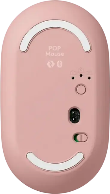 Mouse Logitech POP Wireless Bluetooth Compact, Roz, 4000 DPI, Click-uri Silențioase, Buton Dedicat Emoji, Design Ambidextru, 104.8 x 59.4 x 35.2 mm