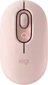 Mouse Logitech POP Wireless Bluetooth Compact, Roz, 4000 DPI, Click-uri Silențioase, Buton Dedicat Emoji, Design Ambidextru, 104.8 x 59.4 x 35.2 mm