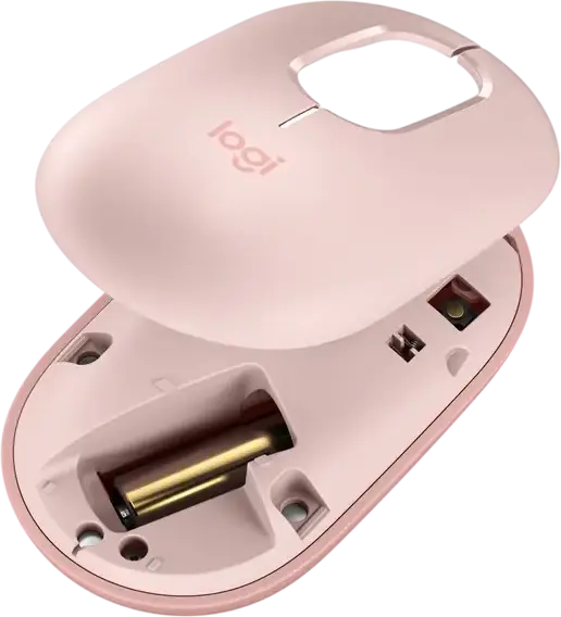 Mouse Logitech POP Wireless Bluetooth Compact, Roz, 4000 DPI, Click-uri Silențioase, Buton Dedicat Emoji, Design Ambidextru, 104.8 x 59.4 x 35.2 mm
