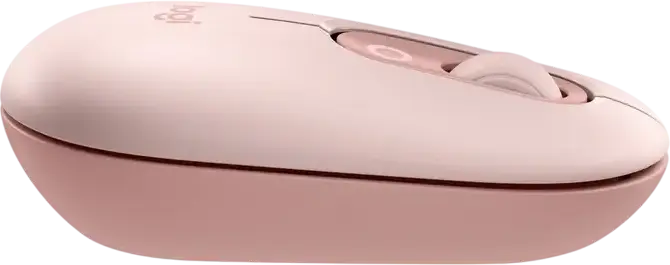 Mouse Logitech POP Wireless Bluetooth Compact, Roz, 4000 DPI, Click-uri Silențioase, Buton Dedicat Emoji, Design Ambidextru, 104.8 x 59.4 x 35.2 mm