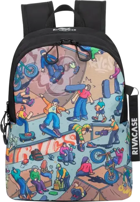 Rucsac Urban Rivacase Agora 5420 Skaters, 12L din Poliester Rezistent la Apă cu Compartiment pentru Laptop și Organizator, 270 x 380 x 130 mm