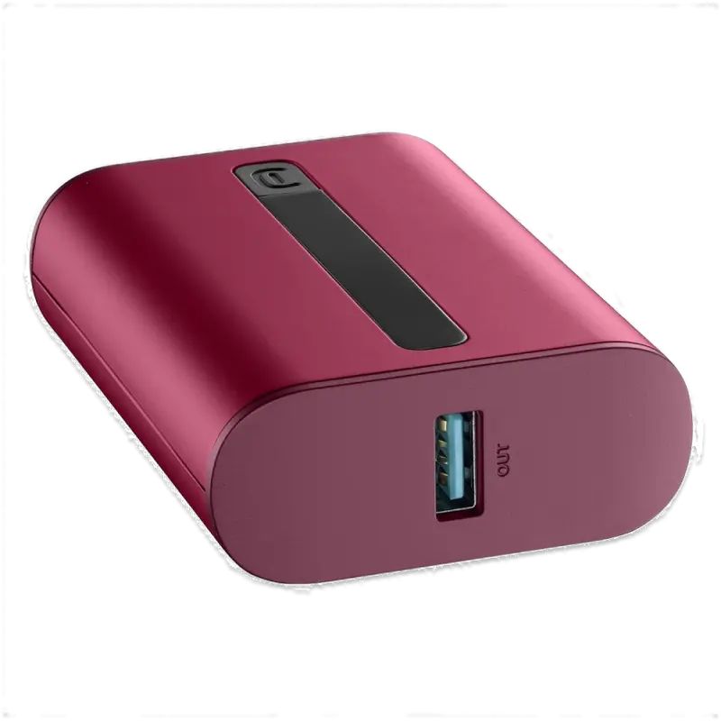 Power Bank Portabil Cellularline Thunder 10000, 10000mAh, 20W PD USB-C și USB-A 18W Fast Charge, Finisaj Soft Touch Antiderapant, Roșu, PBNEWTANK10000R