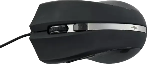 Gembird MUS-GU-02 Wired Laser Mouse, 800-2400 DPI Adjustable Resolution, 6 Buttons with Forward/Backward, USB Interface, Right-Handed, Black