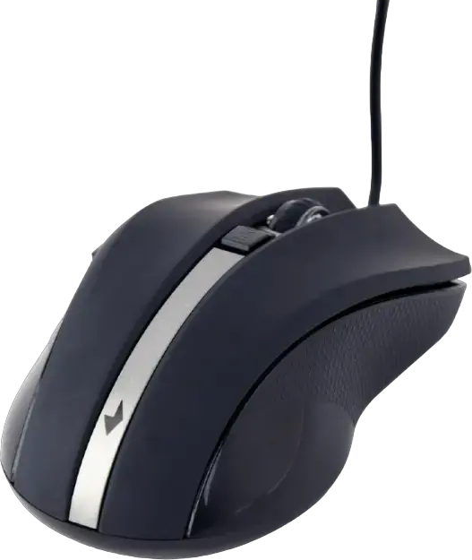 Gembird MUS-GU-02 Wired Laser Mouse, 800-2400 DPI Adjustable Resolution, 6 Buttons with Forward/Backward, USB Interface, Right-Handed, Black