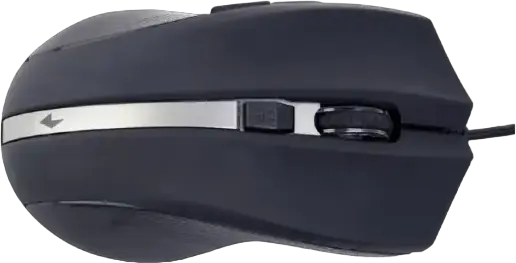 Gembird MUS-GU-02 Wired Laser Mouse, 800-2400 DPI Adjustable Resolution, 6 Buttons with Forward/Backward, USB Interface, Right-Handed, Black